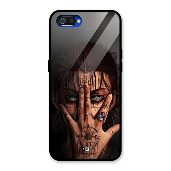 Eren Yeager Illustration Glass Back Case for Realme C2