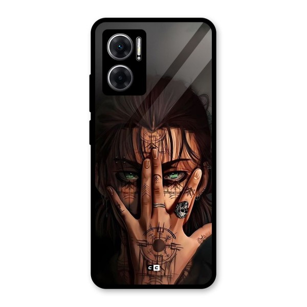 Eren Yeager Illustration Glass Back Case for Redmi 11 Prime 5G