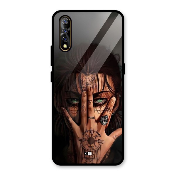 Eren Yeager Illustration Glass Back Case for Vivo S1