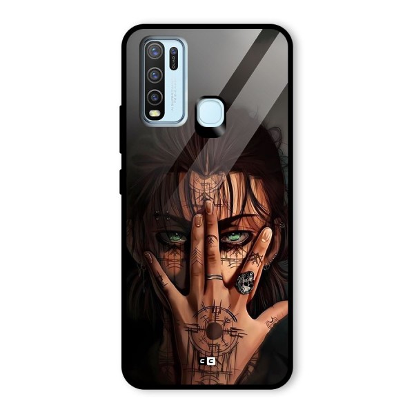 Eren Yeager Illustration Glass Back Case for Vivo Y30