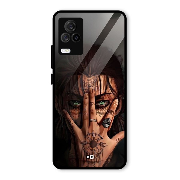Eren Yeager Illustration Glass Back Case for Vivo iQOO 7 Legend 5G