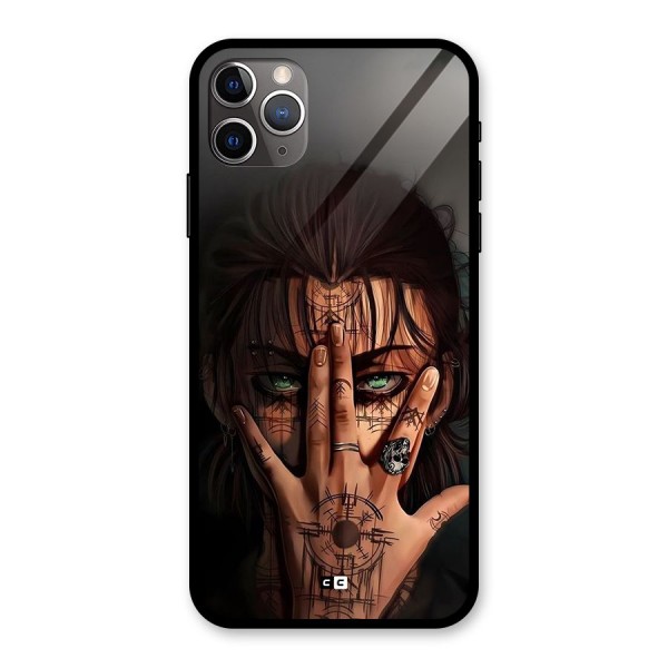 Eren Yeager Illustration Glass Back Case for iPhone 11 Pro Max