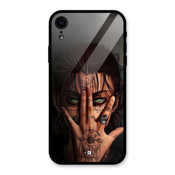 Eren Yeager Illustration Glass Back Case for iPhone XR