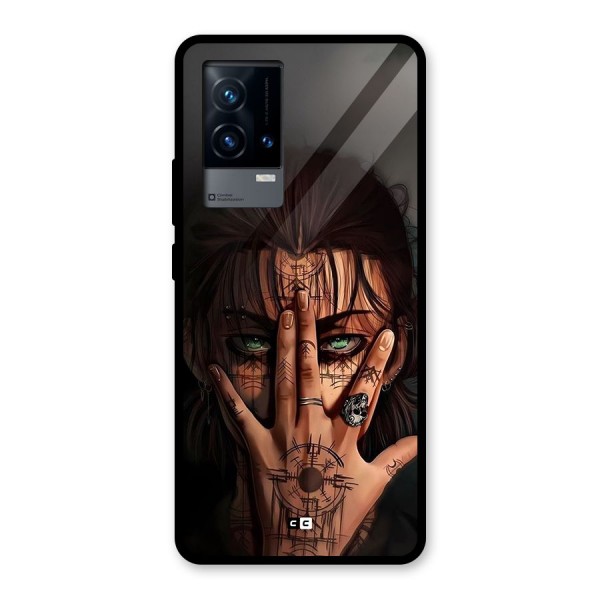 Eren Yeager Illustration Glass Back Case for iQOO 9 5G