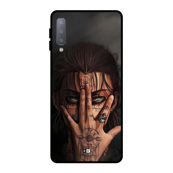 Eren Yeager Illustration Metal Back Case for Galaxy A7 (2018)