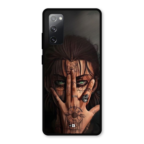 Eren Yeager Illustration Metal Back Case for Galaxy S20 FE 5G