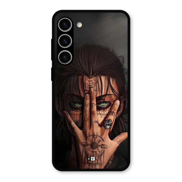 Eren Yeager Illustration Metal Back Case for Galaxy S23 Plus