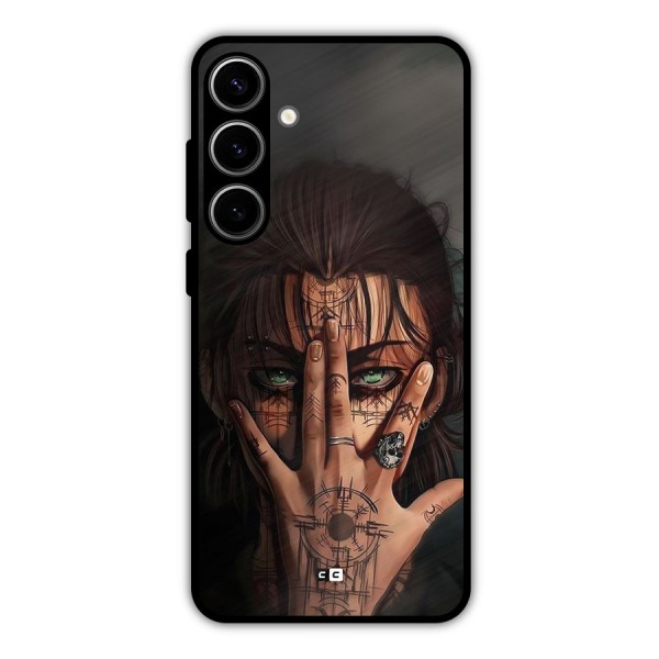Eren Yeager Illustration Metal Back Case for Galaxy S24 Plus