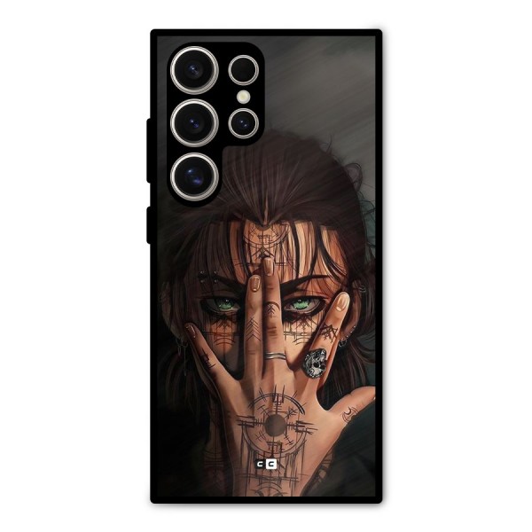 Eren Yeager Illustration Metal Back Case for Galaxy S24 Ultra