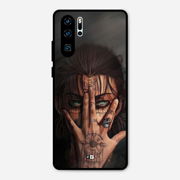 Eren Yeager Illustration Metal Back Case for Huawei P30 Pro