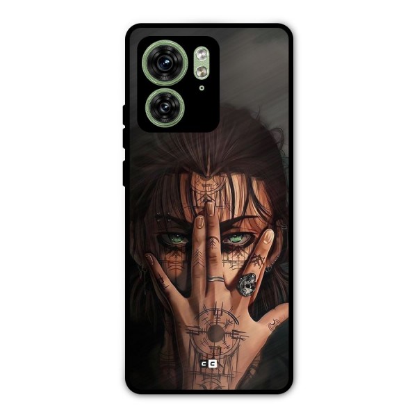 Eren Yeager Illustration Metal Back Case for Motorola Edge 40 5G