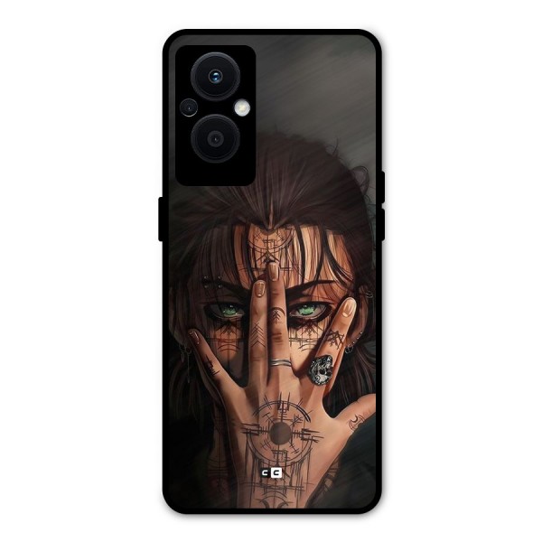 Eren Yeager Illustration Metal Back Case for Oppo F21s Pro 5G