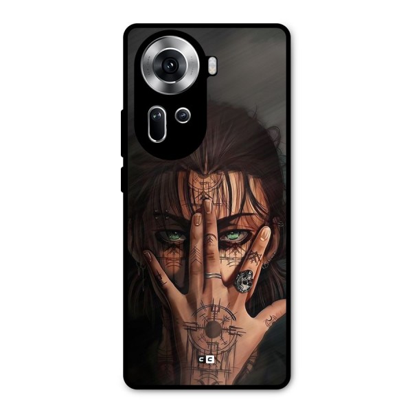 Eren Yeager Illustration Metal Back Case for Oppo Reno11 5G