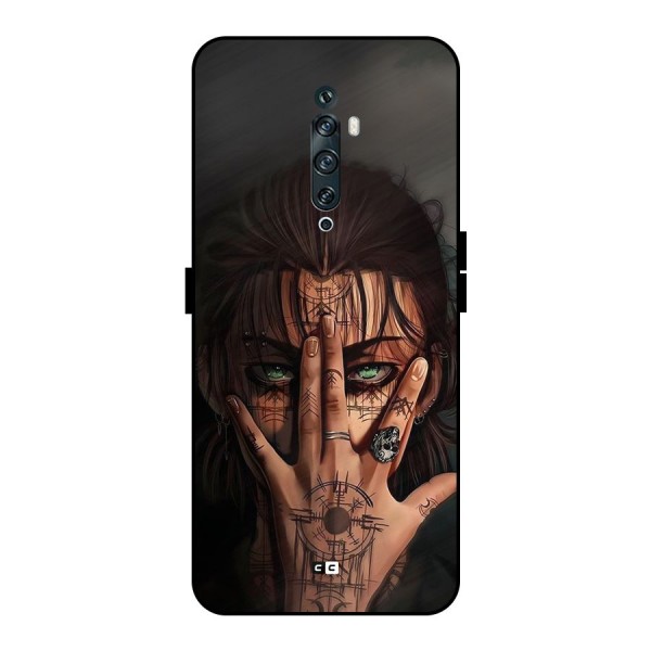 Eren Yeager Illustration Metal Back Case for Oppo Reno2 F