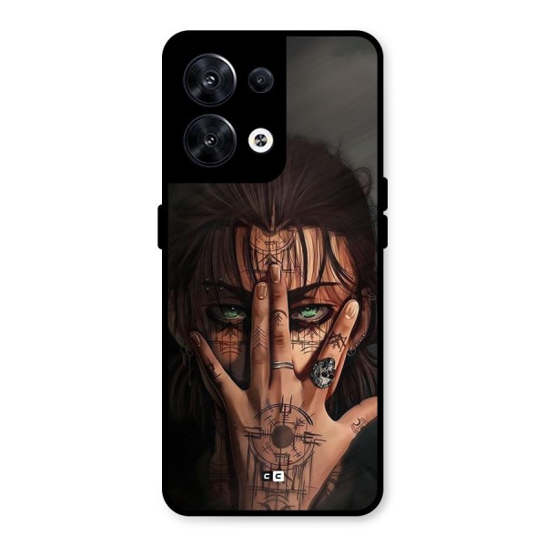Eren Yeager Illustration Metal Back Case for Oppo Reno8 5G