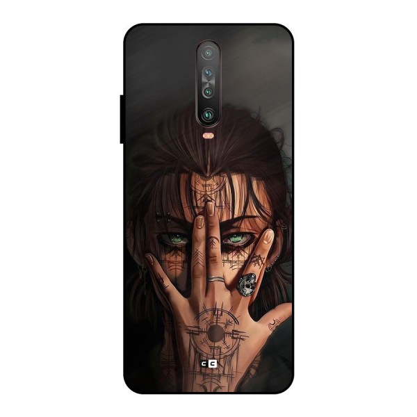 Eren Yeager Illustration Metal Back Case for Poco X2