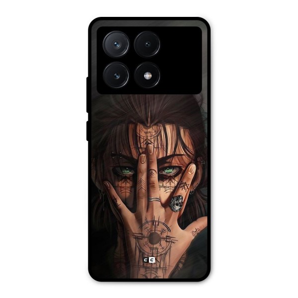 Eren Yeager Illustration Metal Back Case for Poco X6 Pro