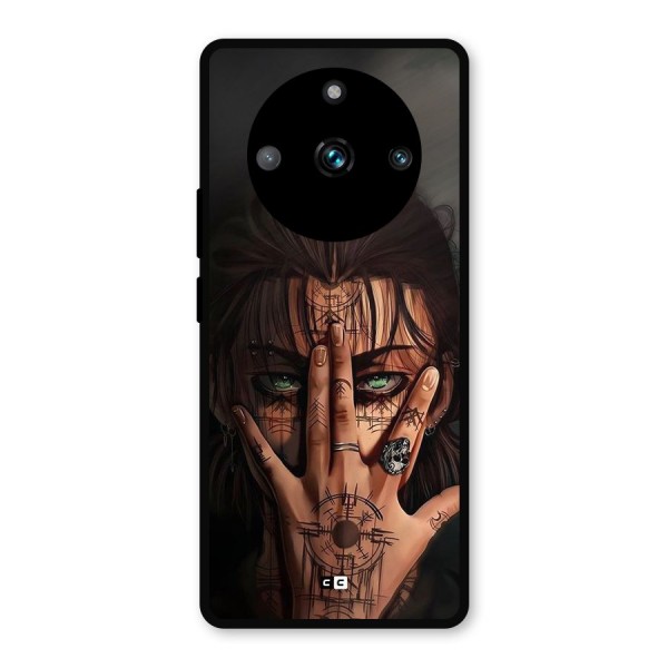 Eren Yeager Illustration Metal Back Case for Realme 11 Pro Plus