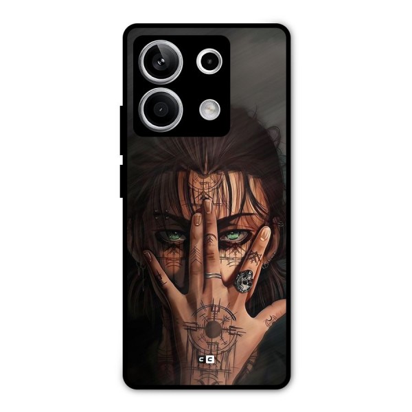 Eren Yeager Illustration Metal Back Case for Redmi Note 13 5G