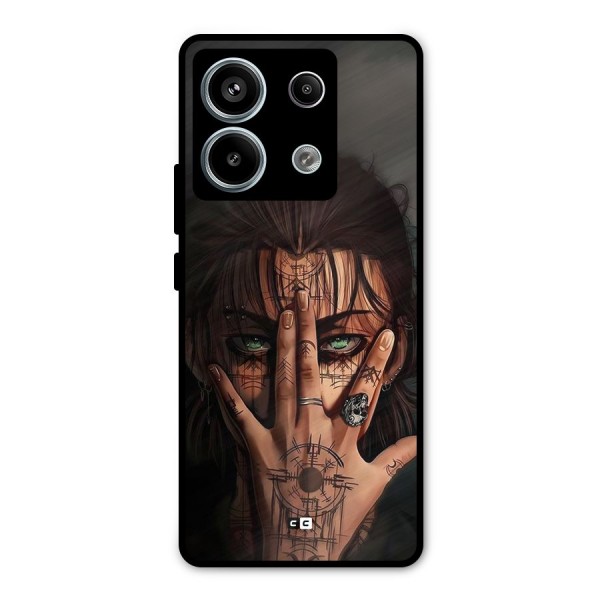 Eren Yeager Illustration Metal Back Case for Redmi Note 13 Pro 5G