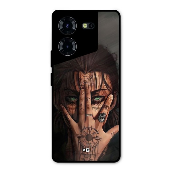 Eren Yeager Illustration Metal Back Case for Tecno Pova 5 Pro 5G