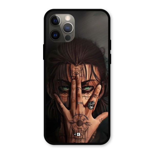 Eren Yeager Illustration Metal Back Case for iPhone 12 Pro