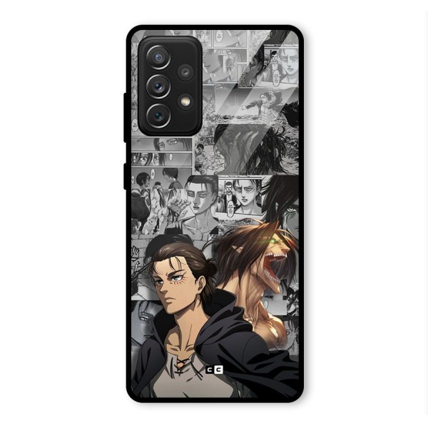 Eren Yeager Manga Glass Back Case for Galaxy A72