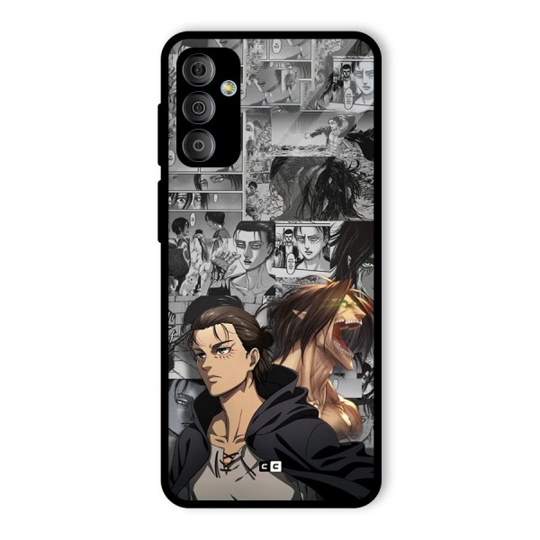 Eren Yeager Manga Glass Back Case for Galaxy F23