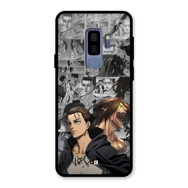 Eren Yeager Manga Glass Back Case for Galaxy S9 Plus