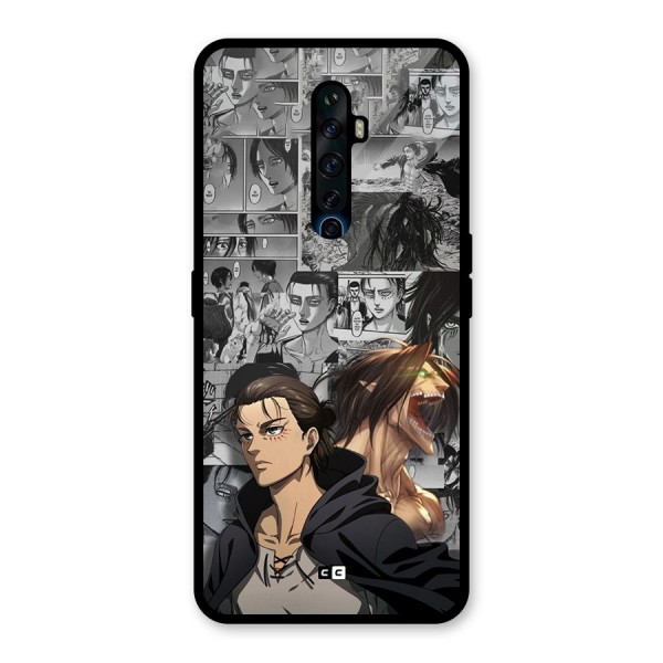 Eren Yeager Manga Glass Back Case for Oppo Reno2 F