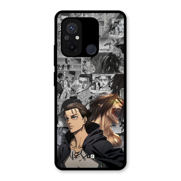 Eren Yeager Manga Glass Back Case for Redmi 12C