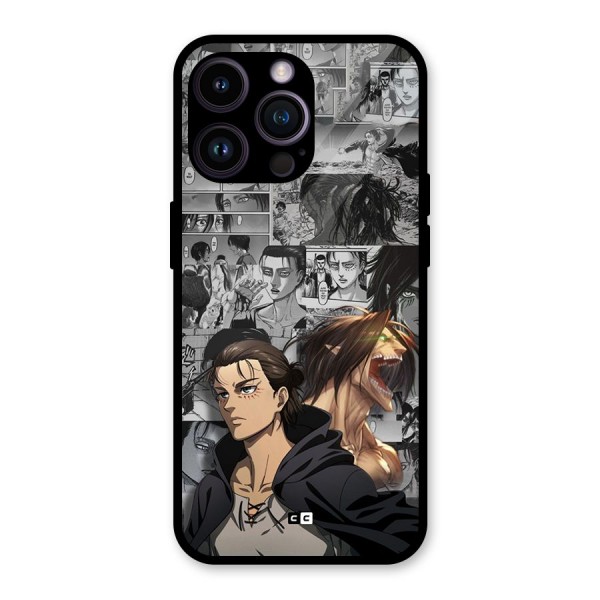 Eren Yeager Manga Glass Back Case for iPhone 14 Pro Max