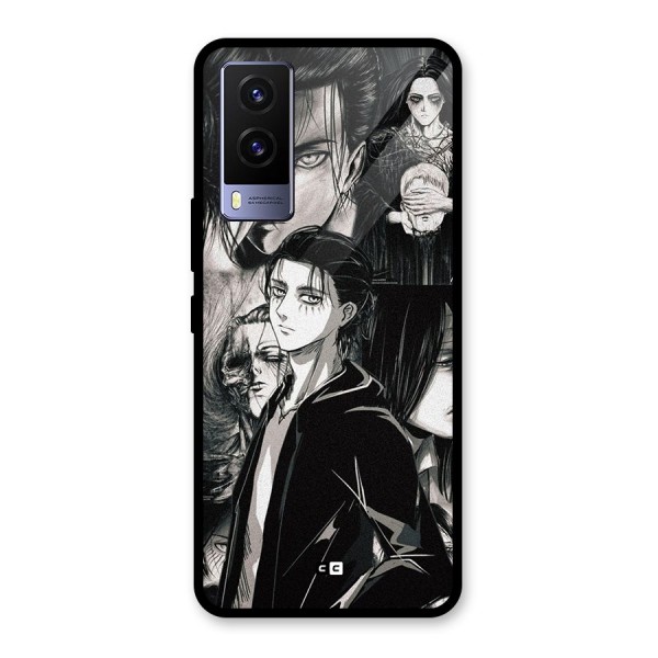Eren Yeager Titan Glass Back Case for Vivo V21e 5G