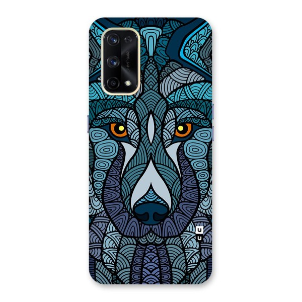 Ethnic Wolf Art Illustration Glass Back Case for Realme X7 Pro