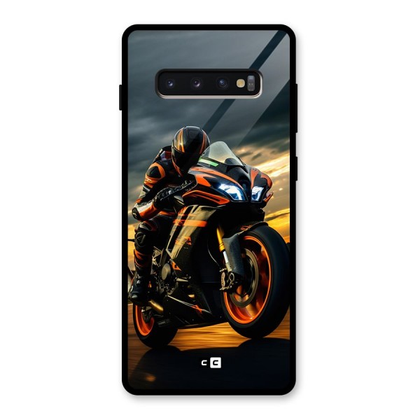 Evening Highway Glass Back Case for Galaxy S10 Plus