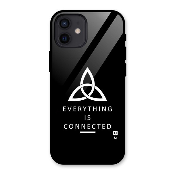 Everything is Connected Typography Glass Back Case for iPhone 12