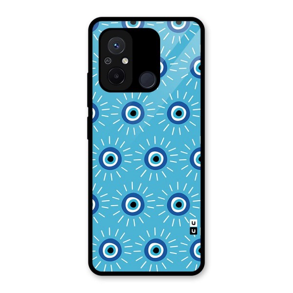 Evil Eves Away Glass Back Case for Redmi 12C