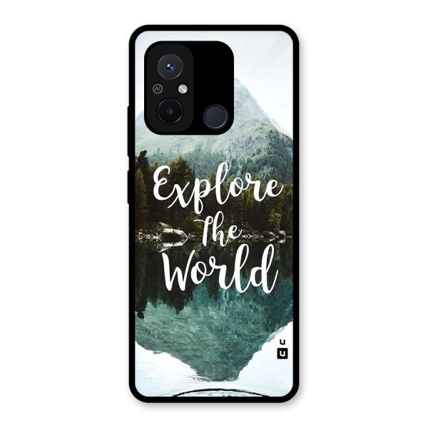 Explore The World Glass Back Case for Redmi 12C