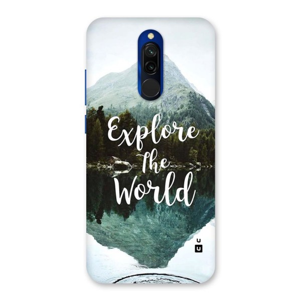 Explore The World Glass Back Case for Redmi 8