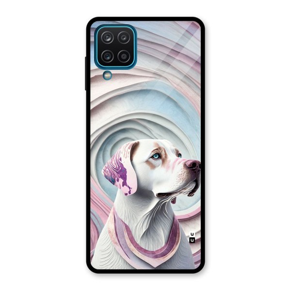 Eye Dog illustration Glass Back Case for Galaxy A12