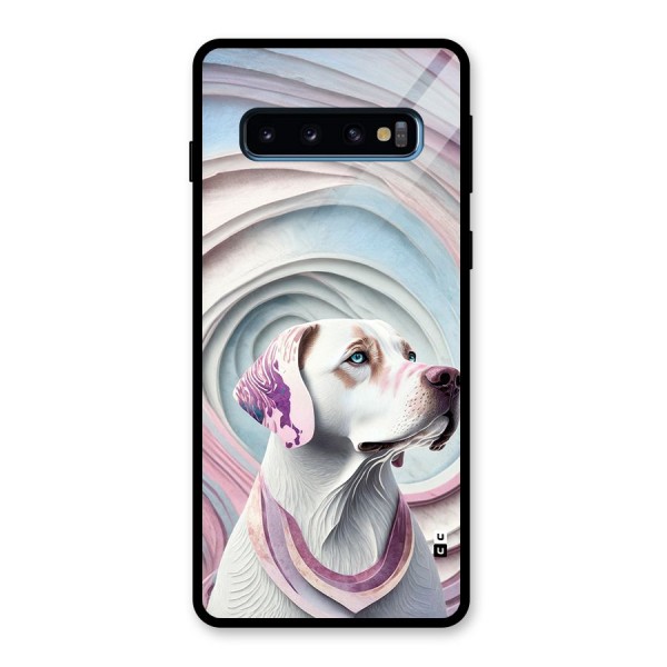 Eye Dog illustration Glass Back Case for Galaxy S10