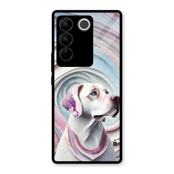 Eye Dog illustration Glass Back Case for Vivo V27