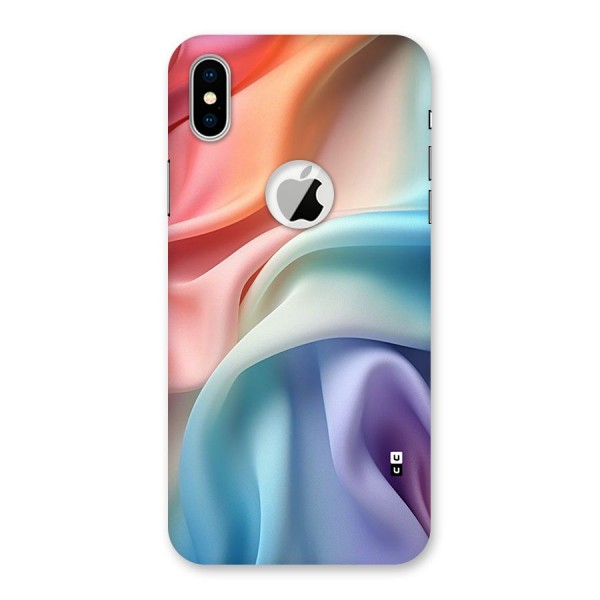 Fabric Pastel Back Case for iPhone X Logo Cut