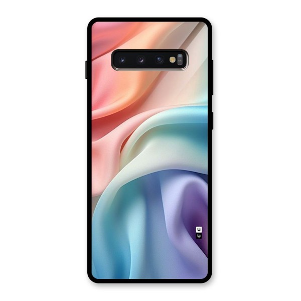 Fabric Pastel Glass Back Case for Galaxy S10 Plus