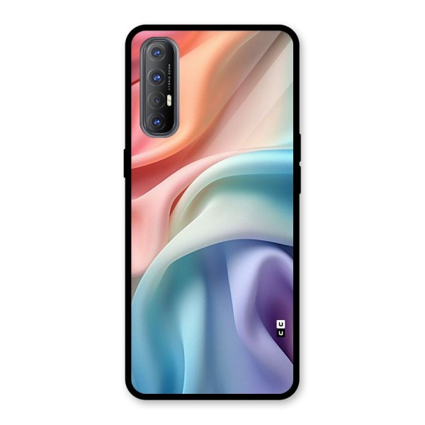 Fabric Pastel Glass Back Case for Oppo Reno3 Pro