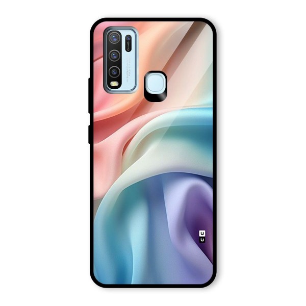 Fabric Pastel Glass Back Case for Vivo Y50