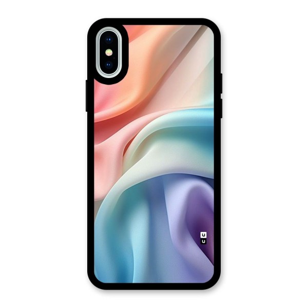 Fabric Pastel Glass Back Case for iPhone X