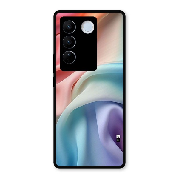 Fabric Pastel Metal Back Case for Vivo V27 Pro