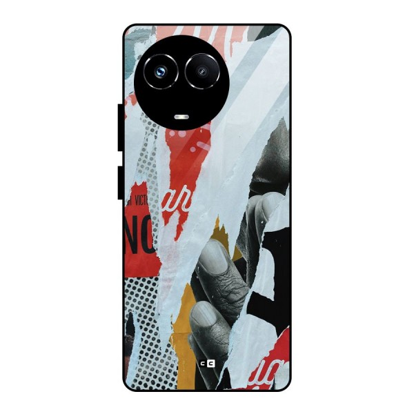 Fabulous Paper Cutout Glass Back Case for Realme 11X