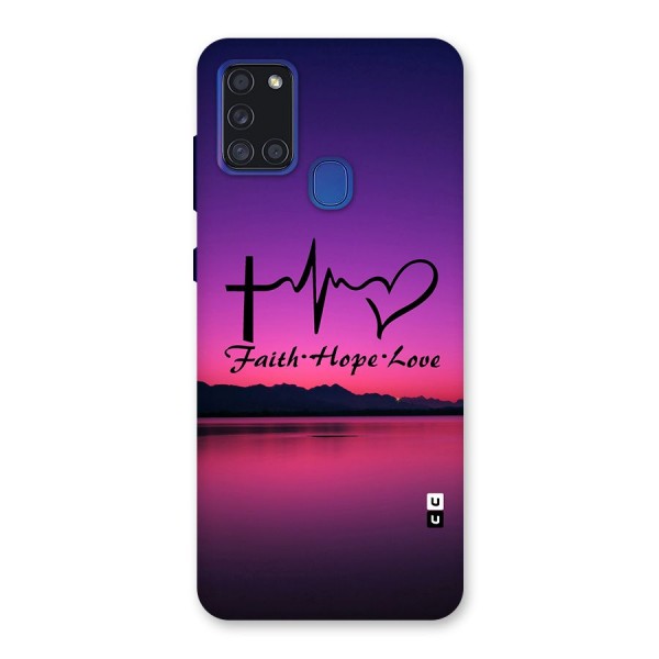 Faith Hope Love Evening Sky Back Case for Galaxy A21s